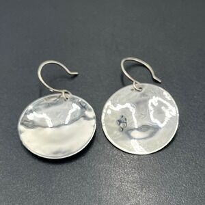 Robert Lee morris studios RLM Sterling 925 Silver Hammered Disc Dangle Earrings